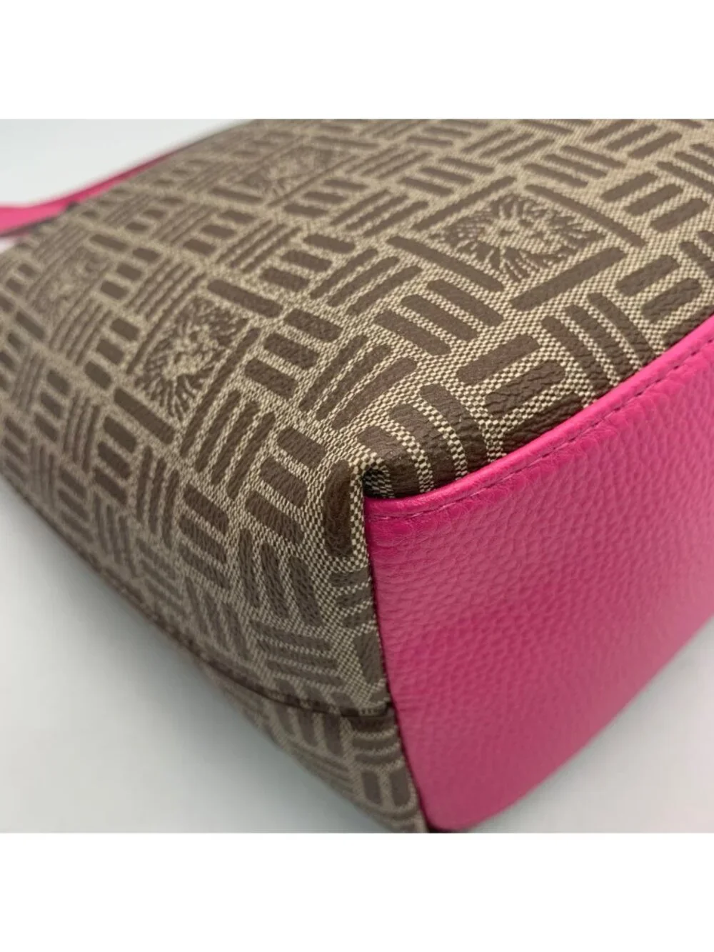 Anne Klein Alex Varsity Tan and Pink Tote Bag